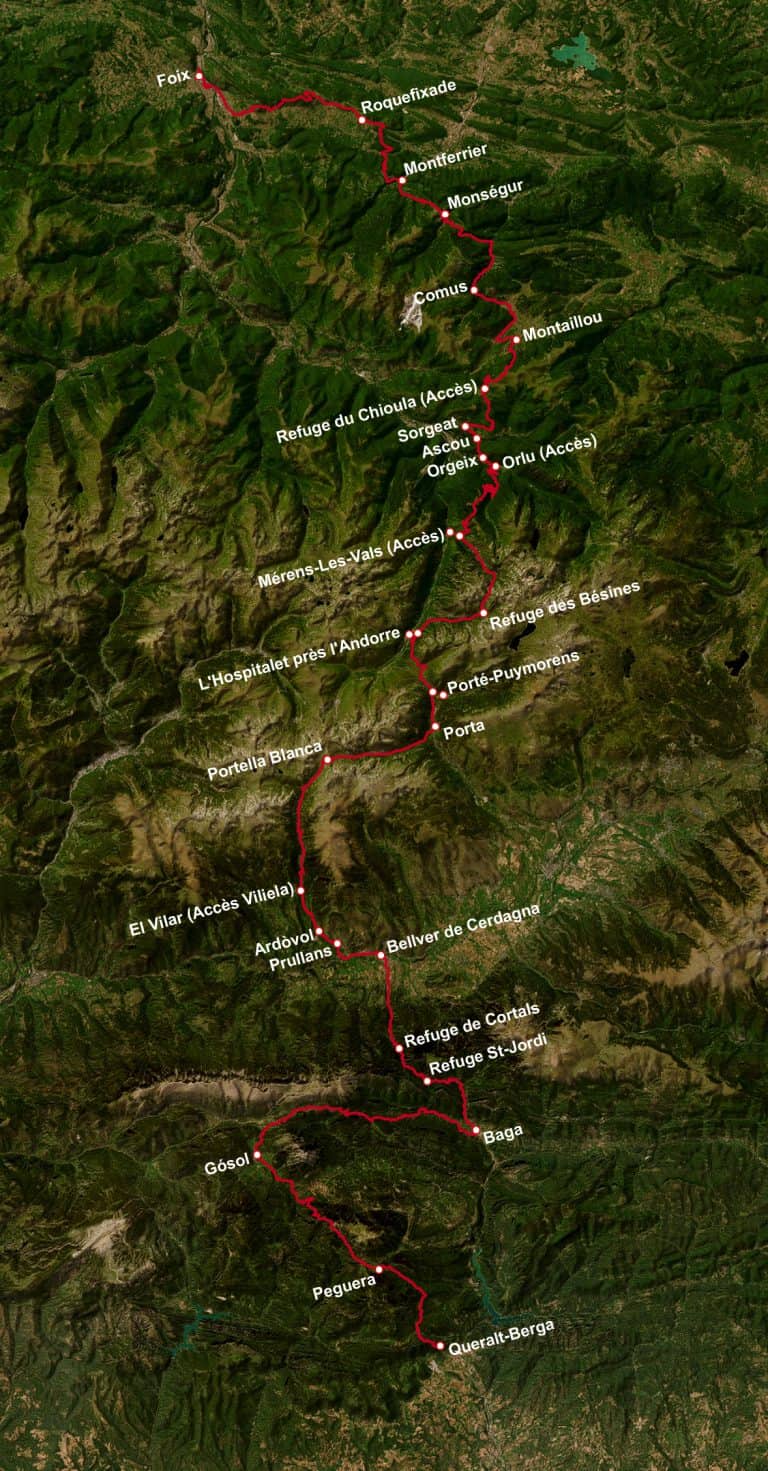 Carte de fond GR107 - topographie du GR107